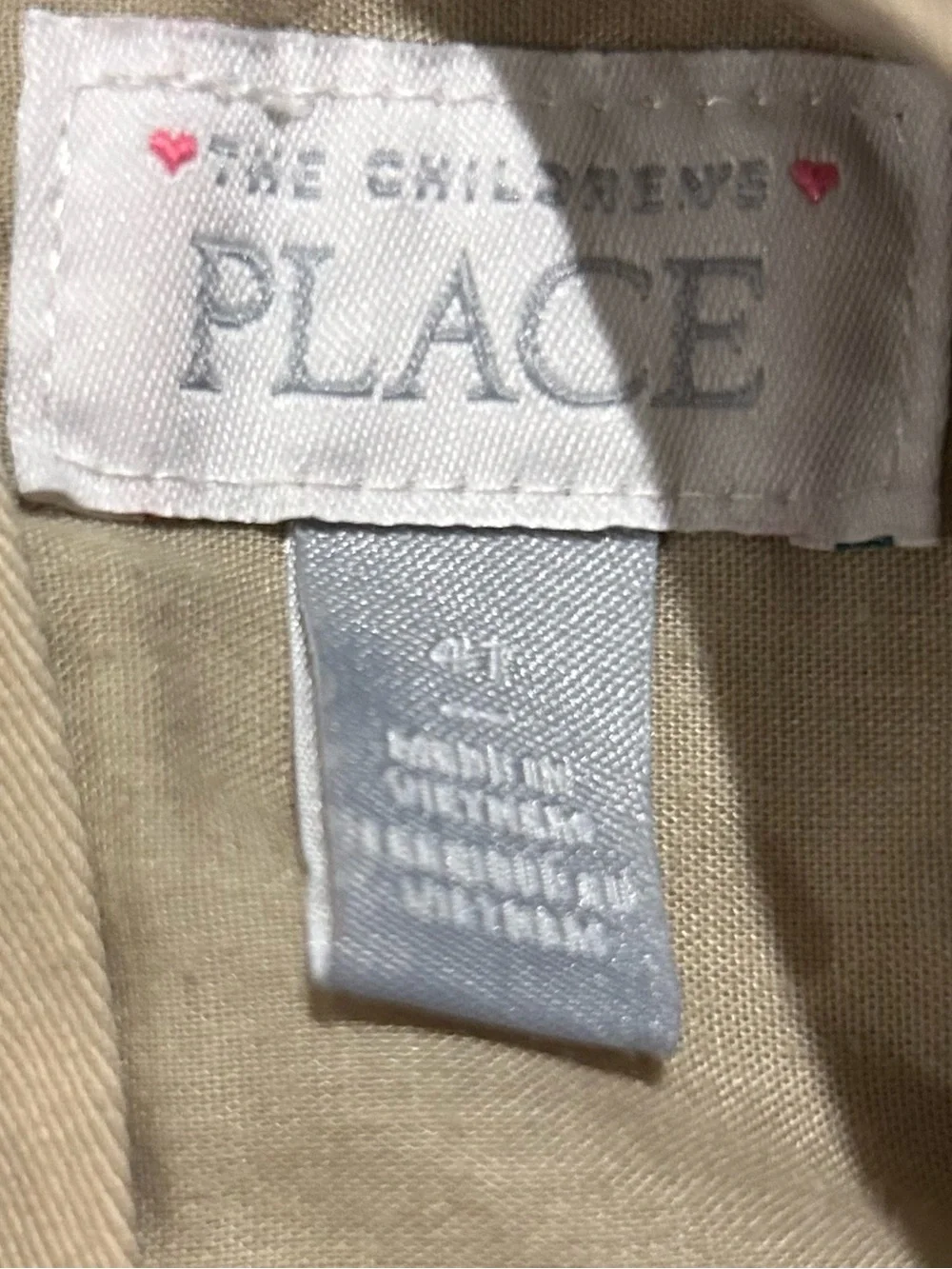 Children’s Place 4T Girls Sleeveless Khaki Dress